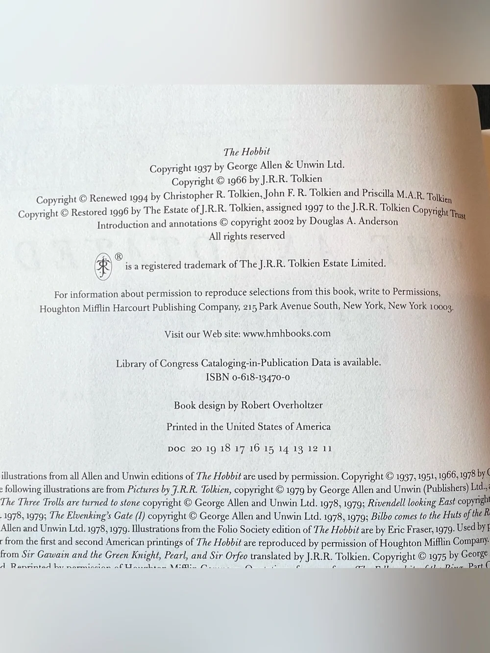 J.R.R. Tolkien The Annotated Hobbit - Green Cover
